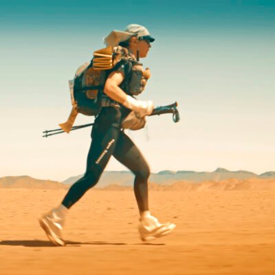 Fiona running desert